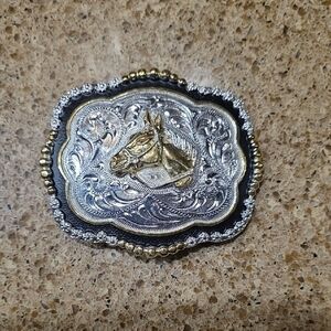 NWOT Silver and Black Belt Buckle